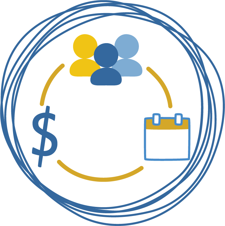 Icon representing Collaboration Planning method within Design Thinking