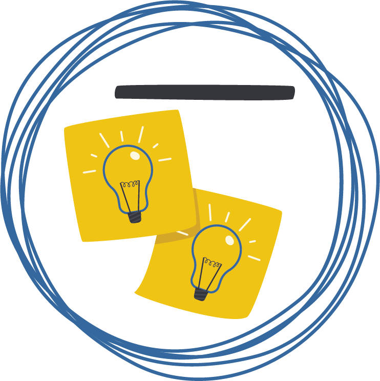 Icon representing Affinity Mapping method within Design Thinking