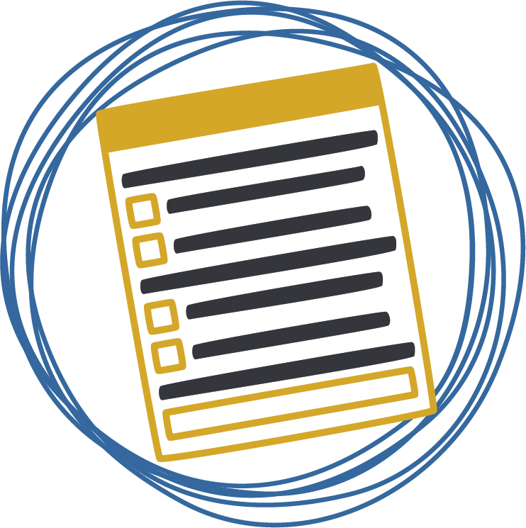 Icon representing Survey method within Design Thinking