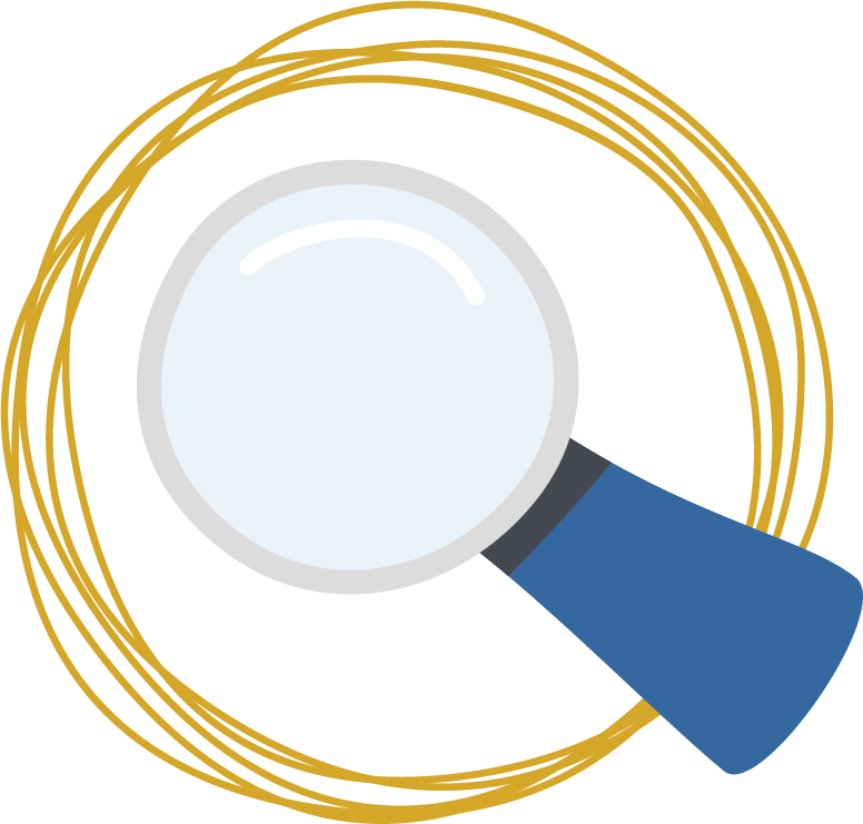 Icon representing Investigate design phase within Design Thinking